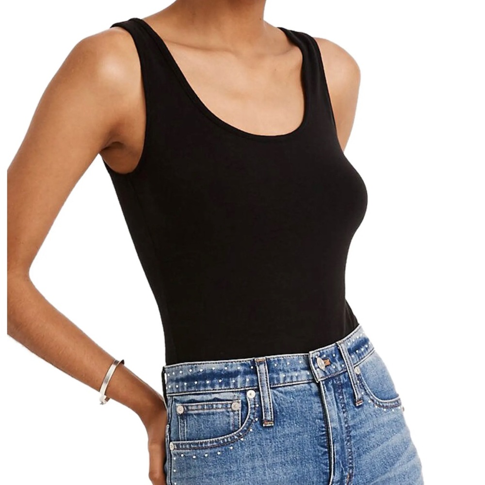 Madewell Tank Bodysuit in True Black Size X- Small